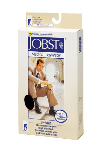 Jobst for Men 30-40 Ribbed Thigh-Hi Black X-Large from the Jobst for Men 30-40 Thigh collection