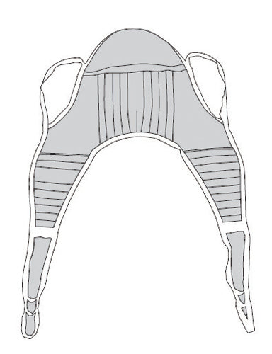 U-Sling Padded Polyester X-Large 45 x78  w/Head Support from the Patient Lifters, Slings, Parts collection