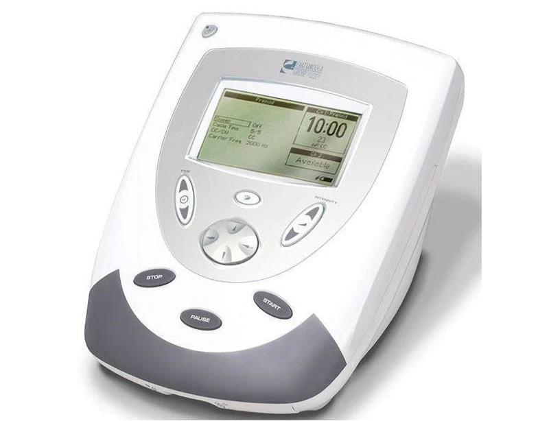 White electronic device with digital display on a white background, branded 'Physio Supplies Canada'.