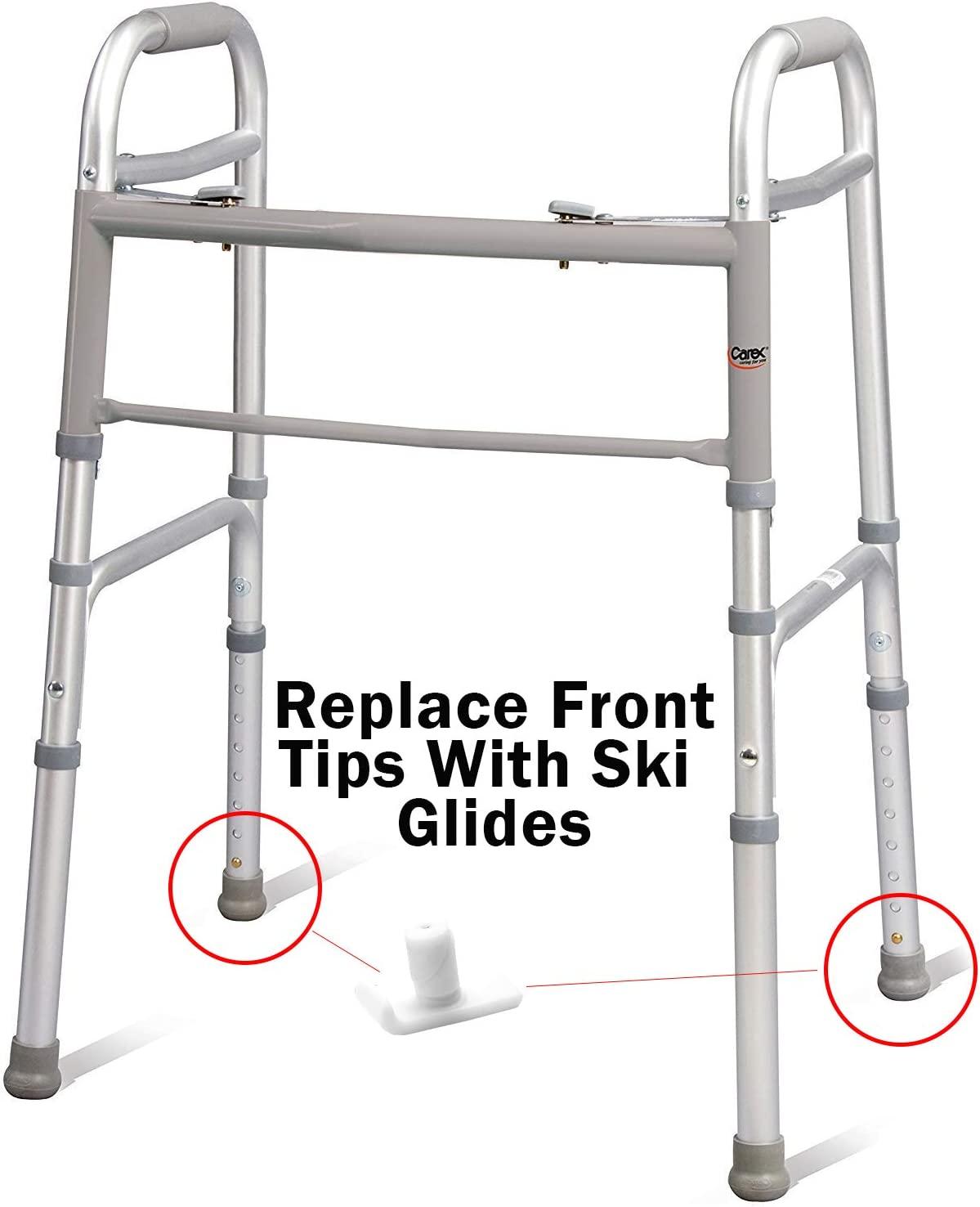 walker with ski glides white background