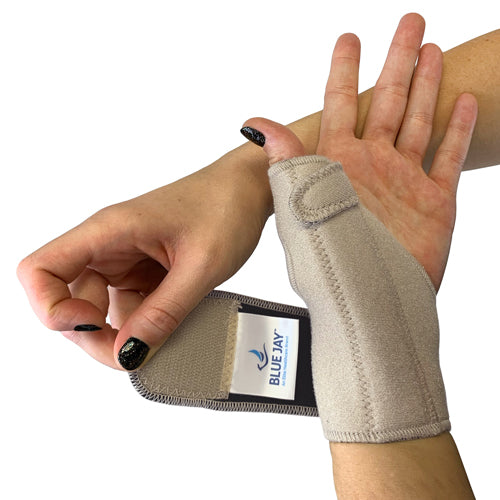Blue Jay Adjustable Thumb Brace Support w/Stabilizing Stay Beige