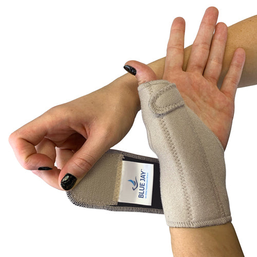 Blue Jay Adjustable Thumb Brace Support w/Stabilizing Stay Beige