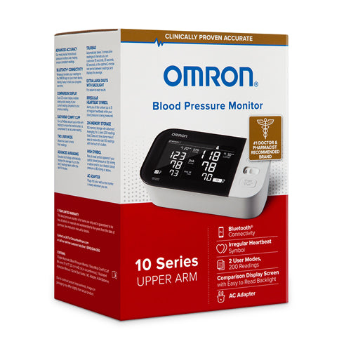 Omron 10 Series Upper Arm Blood Pressure Monitor Dual LCD, Bluetooth®, 2-User