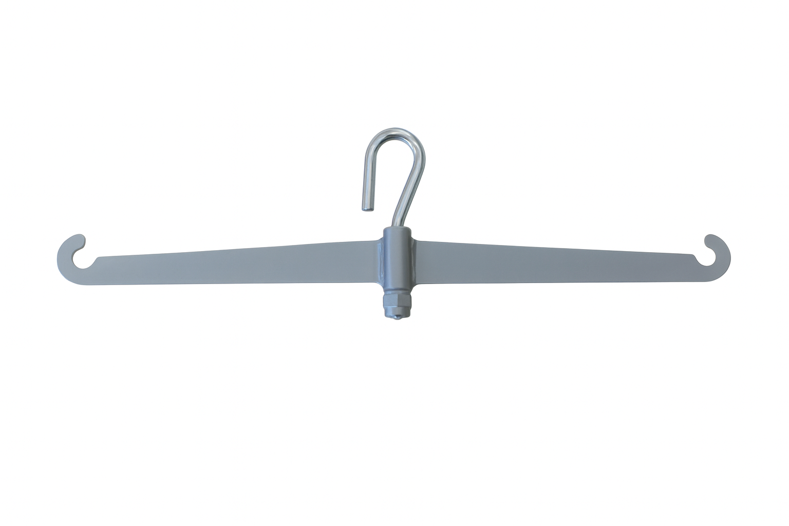 Metal hook and strap on a white background