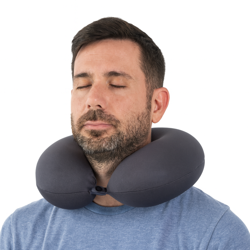 Charcoal Travel Neck Pillow Black
