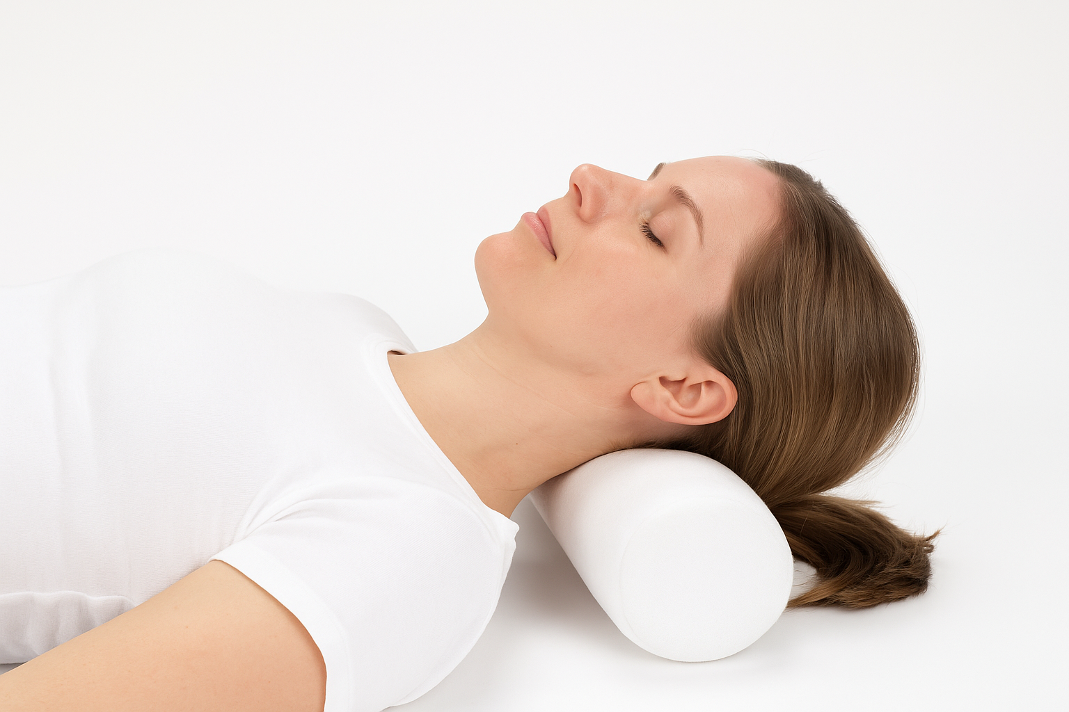 cervical pillow being used