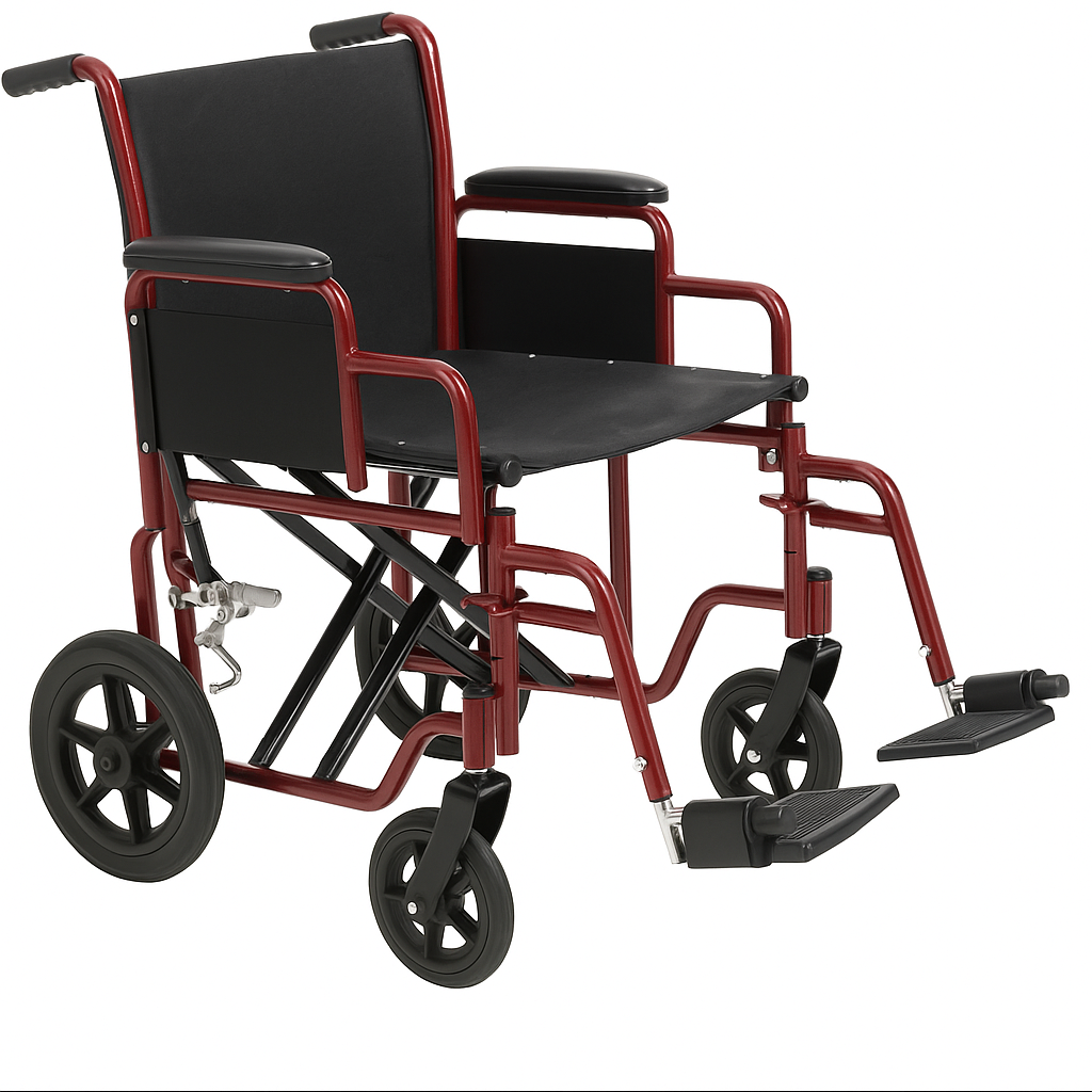 Transport Wheelchair Bariatric 20  Wide  Blue or red