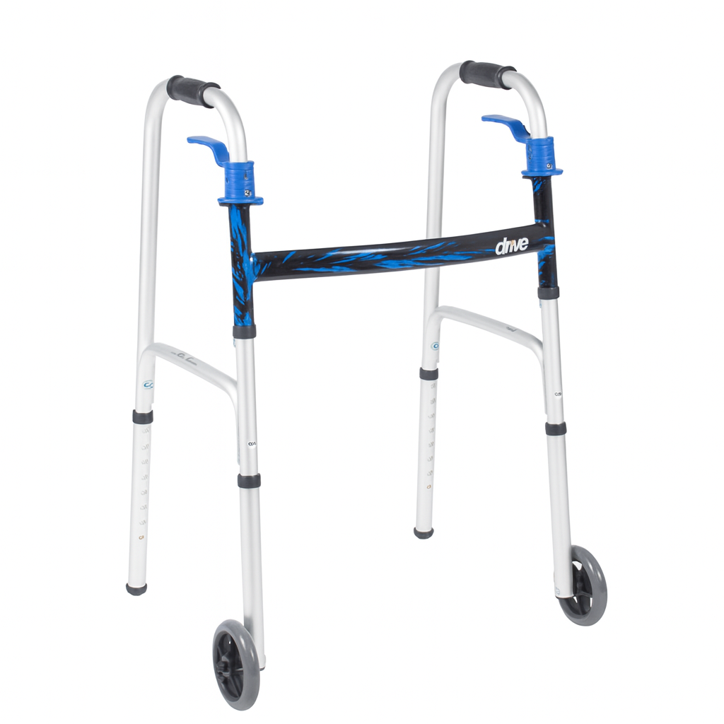 Walker Folding Trigger Release Junior with 5  Wheels