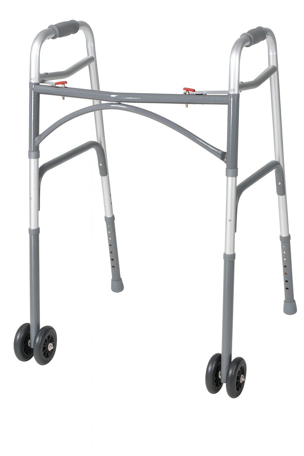 Gray walker with wheels on a white background