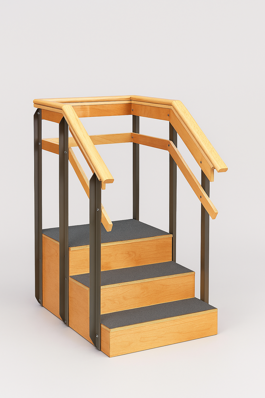 Therapy Training Staircase One-Sided with Enclosed Platform