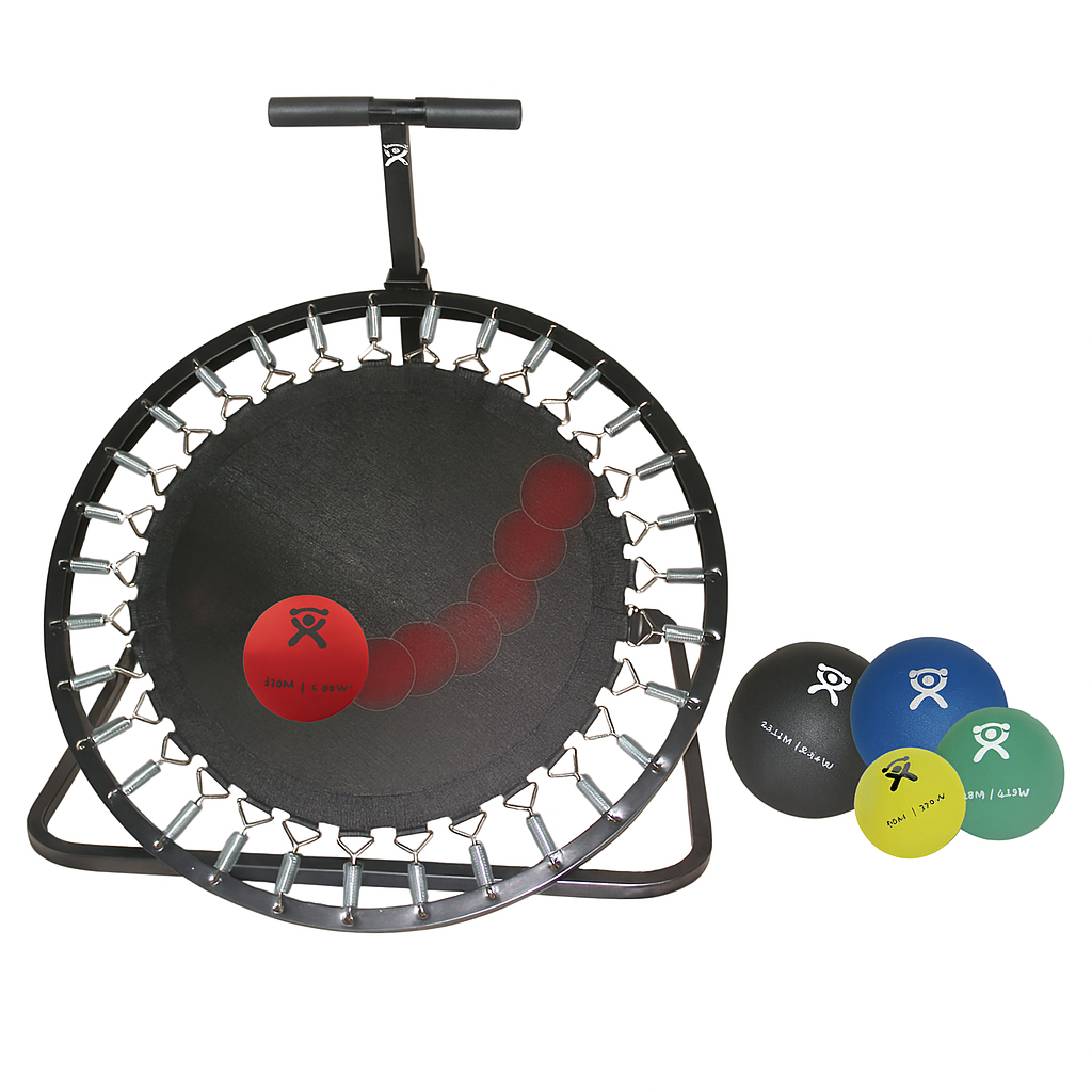 CanDo® Adjustable Round Rebounder with 5 Weighted Therapy Balls
