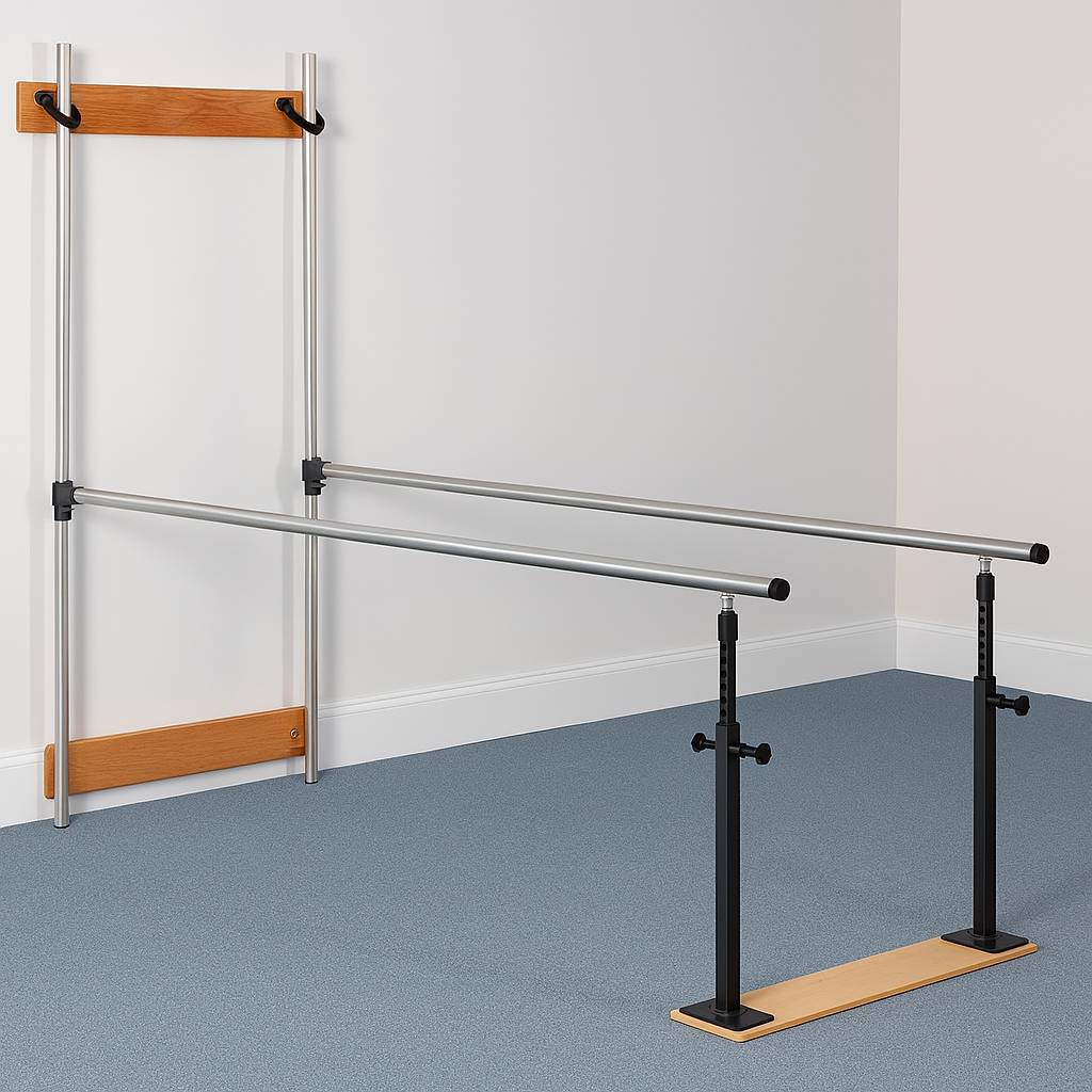 Wall Mounted Folding Parallel Bars 7' Length