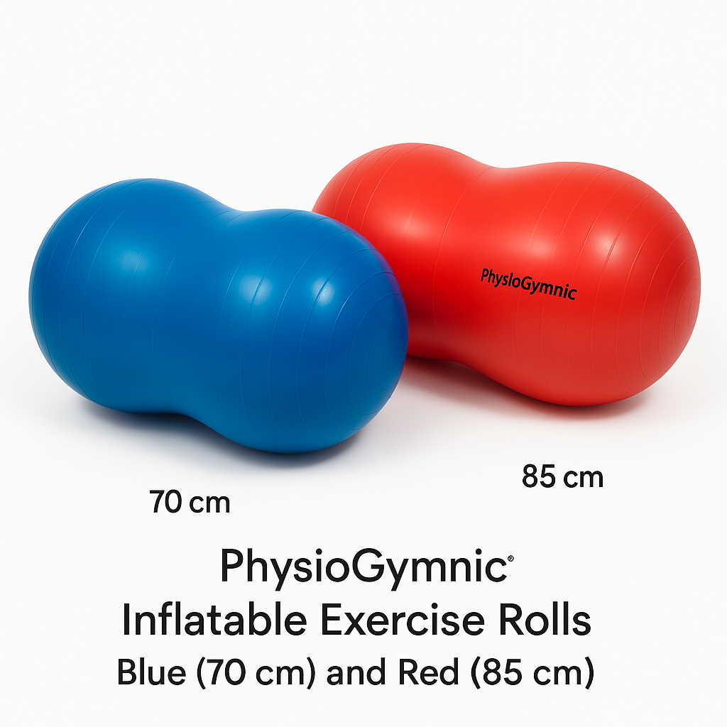 PhysioGymnic® Inflatable Exercise Roll Blue (70 cm) & Red (85 cm)
