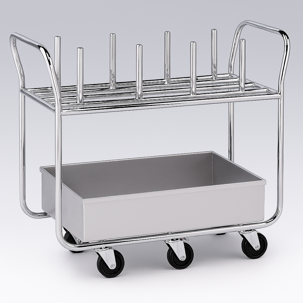 Heavy-Duty Weight Cart Chrome Plated