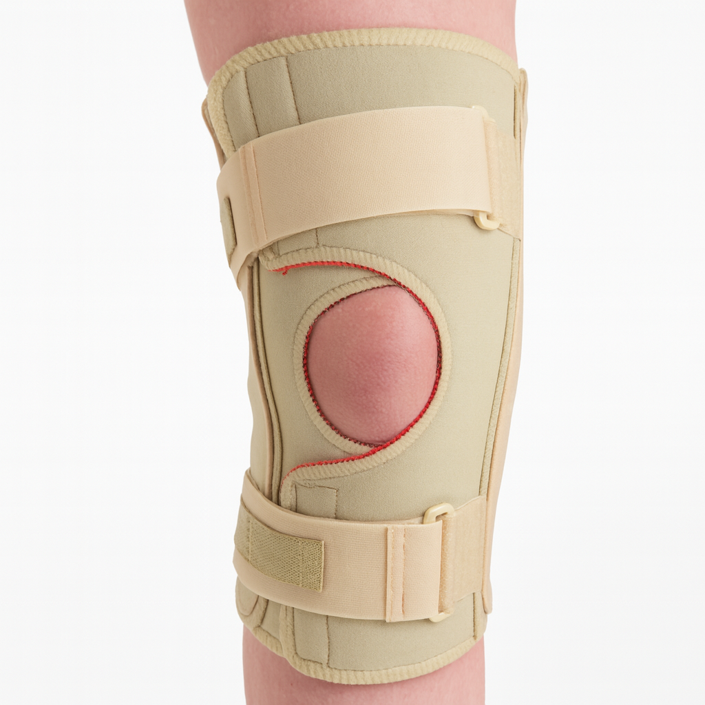 Hinged Knee Wrap Dual Pivot Beige