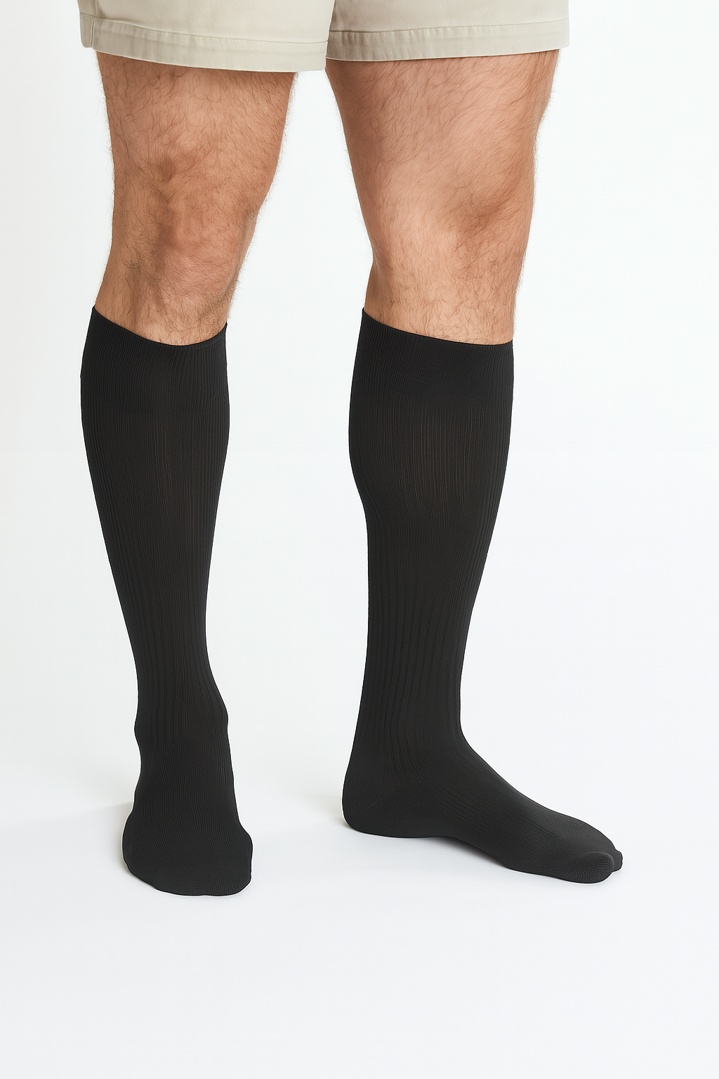 Mens Support Dress Socks  Firm 20-30 Black Large Adult Pair