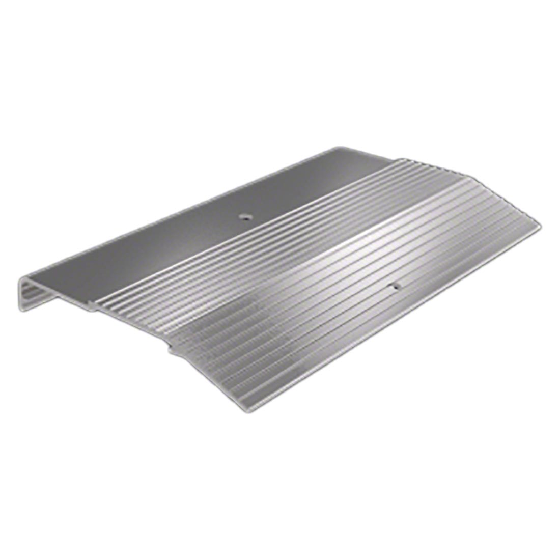 Metallic step plate on a white background