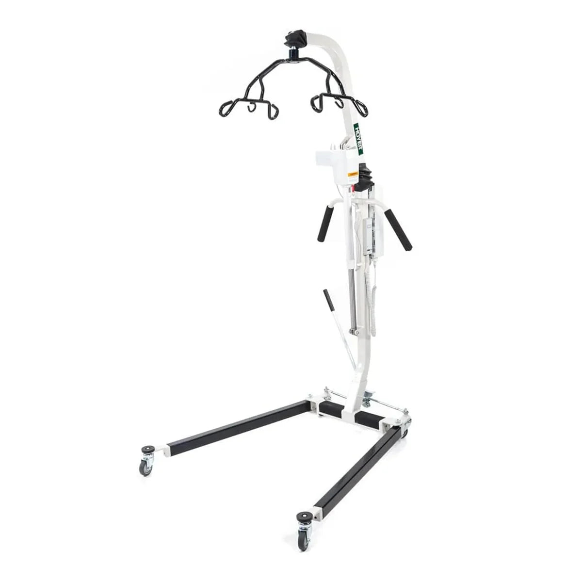 Medical patient lift with wheels on a white background