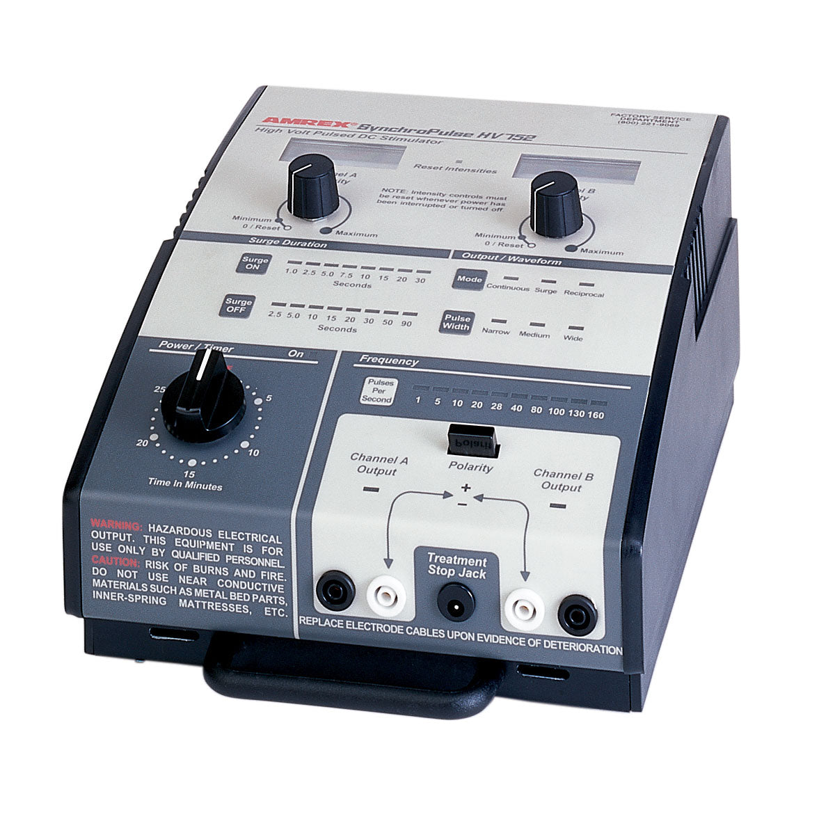 SynchroPulse HV752 Hi-Volt Muscle Stimulator Dual Channel DC Pulsed Therapy