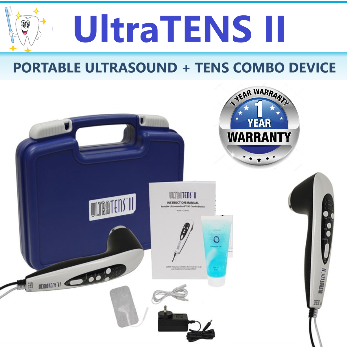 UltraTens II Unit Ultrasound and TENS Combo